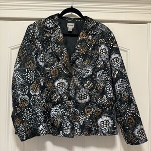 Vintage Chico’s Cotton-Silk Blend Blazer, black with metallic details